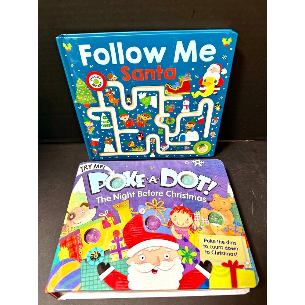 Priddy Follow Me Santa finger mazes M& D Poke-a-Dot: The Night Before Christmas